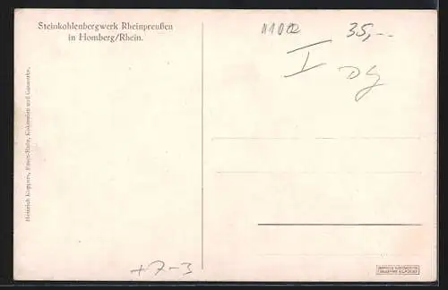 AK Homberg / Rhein, Steinkohlenbergwerk Rheinpreussen, Werksanlagen
