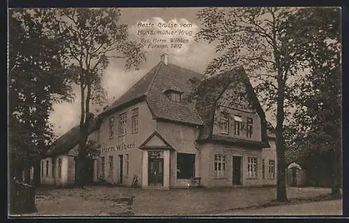 AK Oldenburg / O., Gasthaus Hundsmühler Krug v. Herm. Wöbken