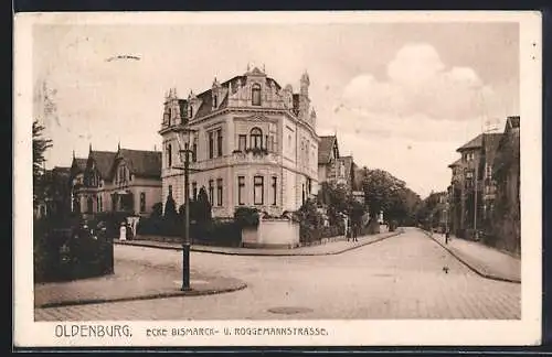 AK Oldenburg / O., Villa an der Bismarck-, Ecke Roggemannstrasse