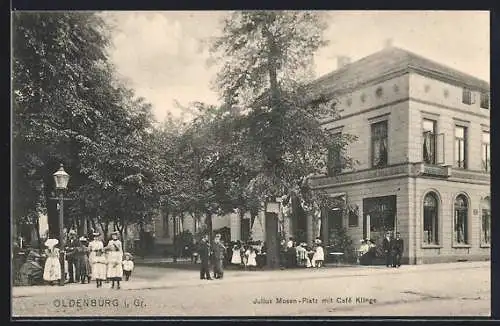 AK Oldenburg i. Gr., Julius Mosen-Platz mit Café Klinge