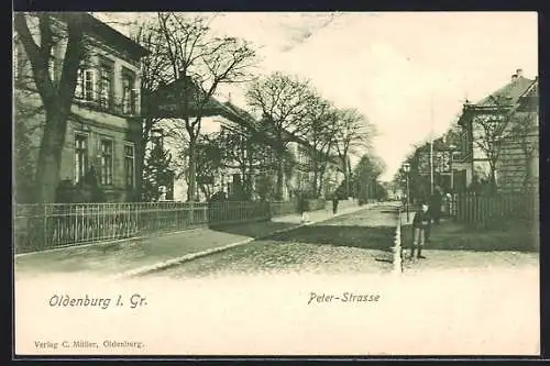 AK Oldenburg i. Gr., Peter-Strasse im Frühjahr