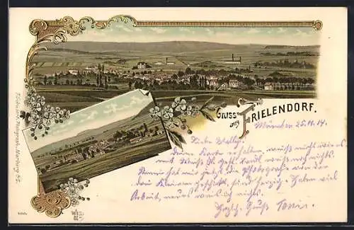 Lithographie Frielendorf, Ortsansichten aus der Vogelschau