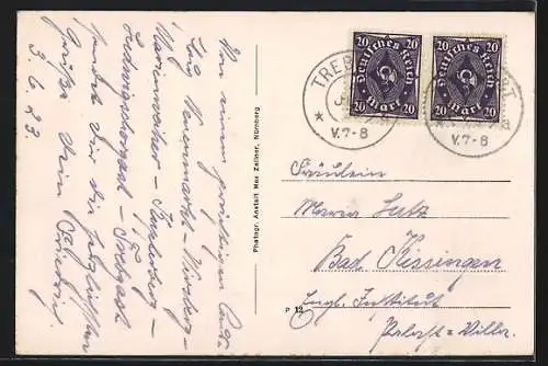 AK Trebgast i. Oberfr., Handlung und Gasthaus von Christian Hahn, Strassenpartie