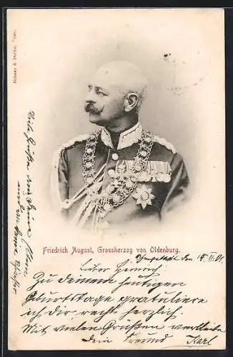 AK Friedrich August, Grossherzog von Oldenburg, in Uniform