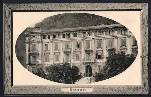 AK Bozen, Hotel Stiegl mit Berghang