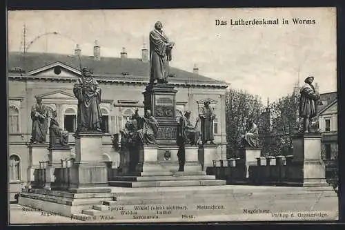 AK Worms, Partie am Lutherdenkmal