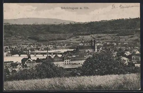 AK Säckingen a. Rh., Blick über den Ort und die Umgebung