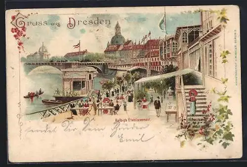 Lithographie Dresden, Restaurant Helbig`s Etablissement