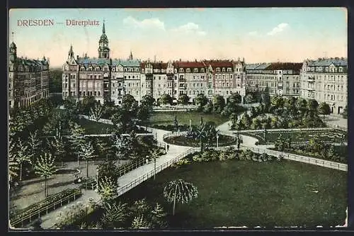 AK Dresden, Dürerplatz aus der Vogelschau