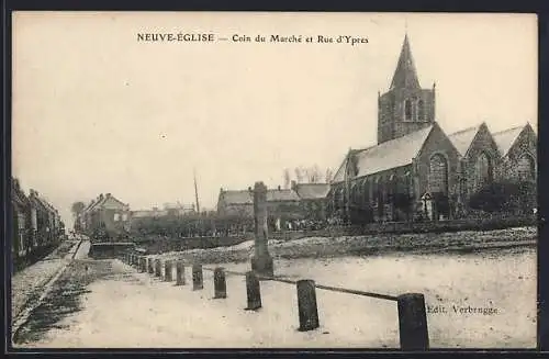 AK Neuve-Église, Coin du Marché et Rue d`Ypres