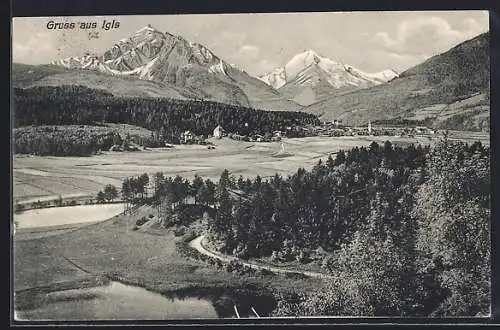 AK Igls, Ortsansicht vom Wald aus