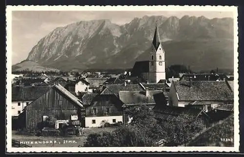 AK Mitterndorf /Stmk., Teilansicht mit Kirche