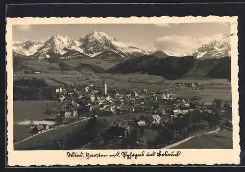 AK Wind. Garsten /Oberöster., Ortsansicht mit den Bergen