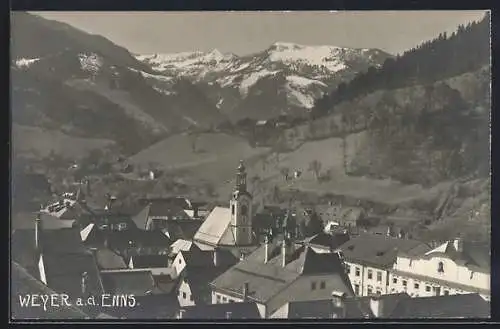 AK Weyer a. d. Enns, Teilansicht mit den Bergen