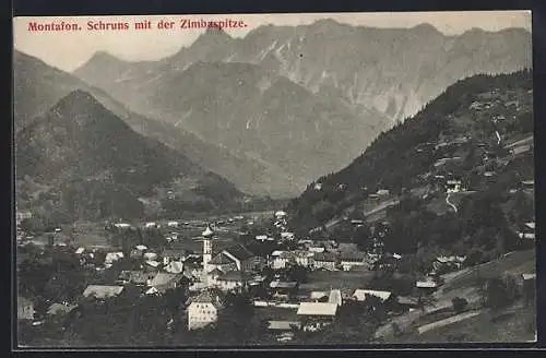 AK Schruns /Montafon, Ansicht mit der Zimbaspitze