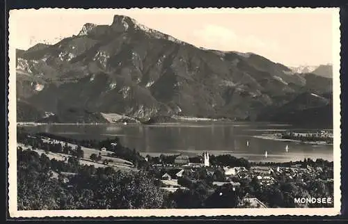 AK Mondsee, Panorama mit Bergen