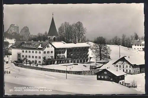 AK Dürrnberg bei Hallein, Kuranstalt und Erholungsheim St. Josef im Schnee