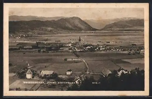 AK Weisskirchen /Steiermark, Teilansicht mit Kirche