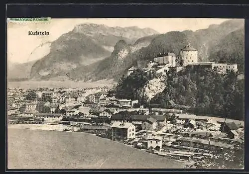 AK Kufstein, Teilansicht mit Burg