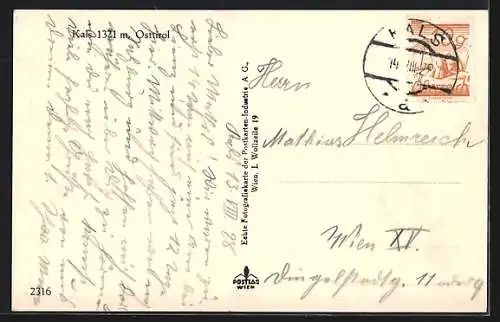 AK Kals, Ortsansicht mit Gebirgspanorama