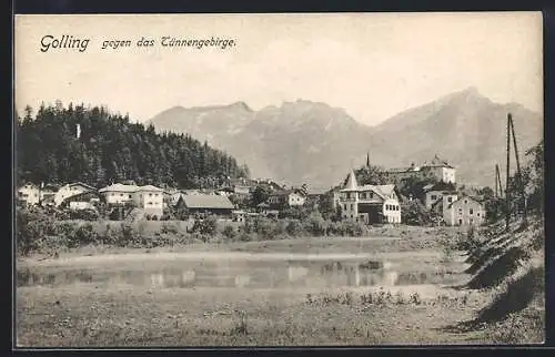 AK Golling, Ansicht gegen das Tännengebirge