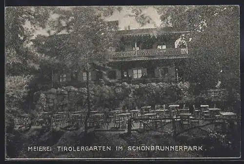 AK Wien, Schönbrunn, Restaurant Tirolergarten im Schönbrunnerpark