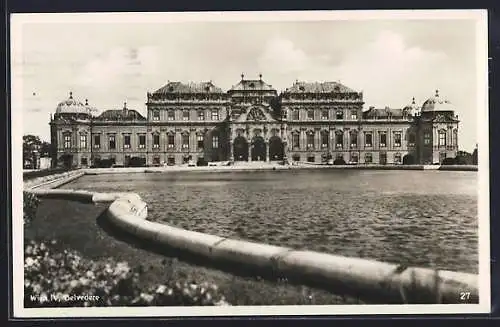 AK Wien, Schloss Belvedere mit Parkanlagen