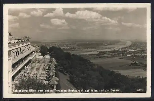 AK Wien, Ansicht vom neuen Terrassen Restaurant auf dem Kahlenberg