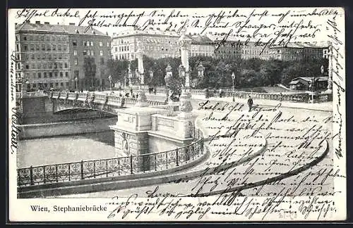 AK Wien, Partie an der Stephaniebrücke