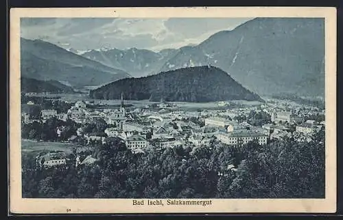 AK Bad Ischl /Salzkammrgut, Teilansicht mit den Bergen