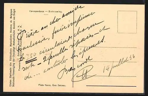 AK Biez, Préventorium Léon Poriniot, Pose de la première pierre 1933