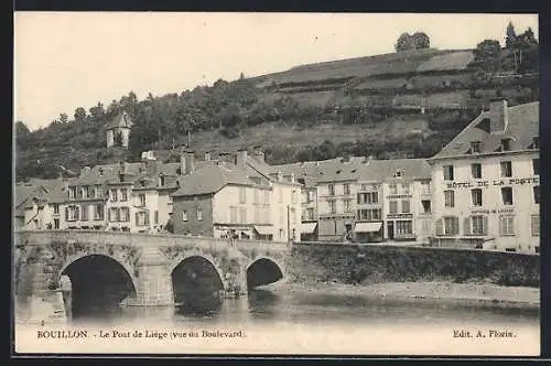 AK Bouillon, Le Pont de Liège vue du Boulevard