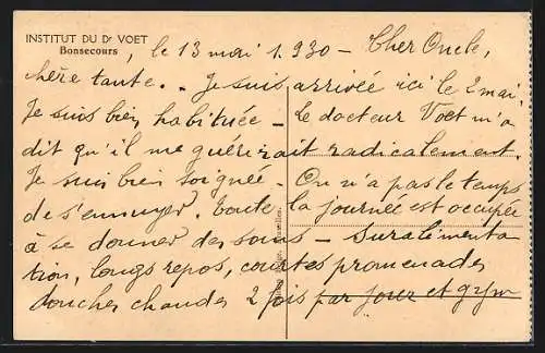 AK Bonsecours, Institut d`Hydrothérapie et de Diététique du Docteur Voet, Solarium