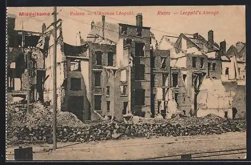 AK Middelkerke, Ruines, L`Avenue Léopold