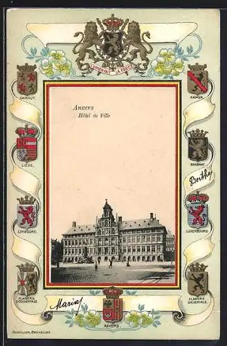 Präge-AK Anvers, Hotel de Ville, Wappen