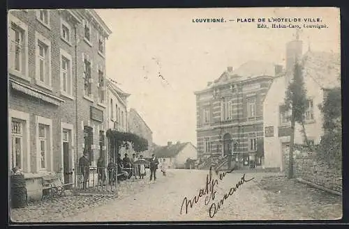 AK Louveigné, Place de l`Hotel-de-Ville