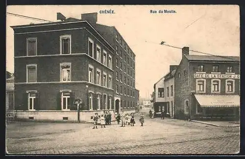 AK Chenée, Rue du Moulin, Cafe de la Station