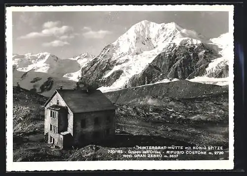 AK Hintergrat Hütte, Ansicht gegen die Königspitze