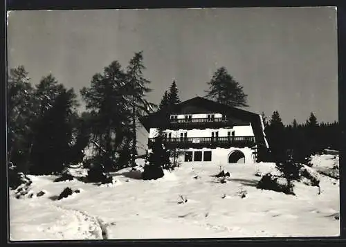 AK Toblach, Alpengasthof Ratsberg im Schnee