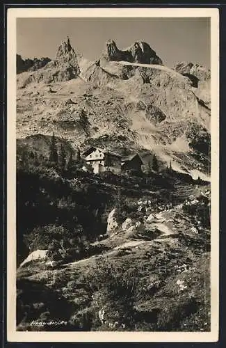 AK Lindauerhütte, Ansicht im Gebirgsidyll