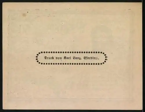 Notgeld Hinzenbach 1920, 50 Heller, mit Porträt St. Fadinger und Dorfansicht, Druck von Karl Lanz, Eferding