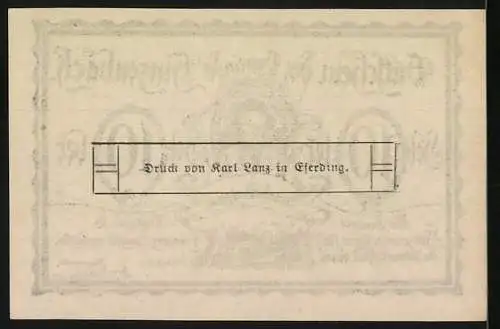 Notgeld Hinzenbach, 10 Heller, Porträt Matthäus Surer erster Bürgermeister, Landschaftsmotiv, Druck Karl Lanz, Eferding