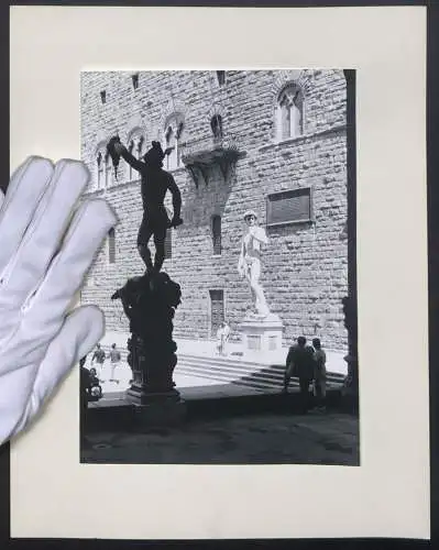 Fotografie unbekannter Fotograf, Ansicht Florenz, Piazza della Signoria