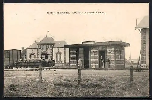 AK Laons, La Gare du Tramway, Partie am Bahnhof