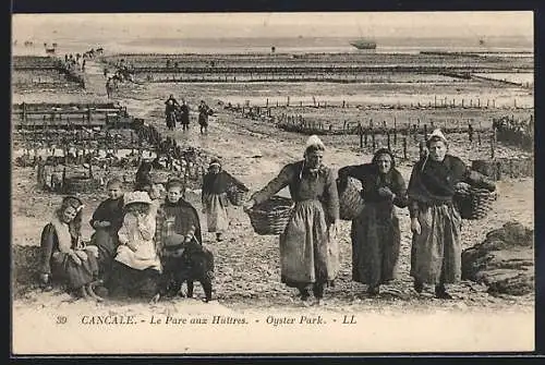 AK Cancale, Les Parcs aux Huitres, Muschelfischer