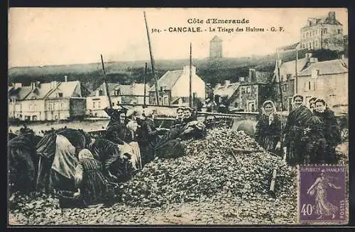 AK Fischerfrauen sortieren gesammelte Muscheln