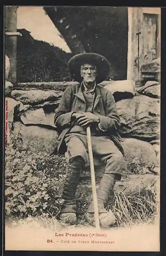AK Aquitanien / Aquitaine, Les Pyrénées, Type de Vieux Montagnard