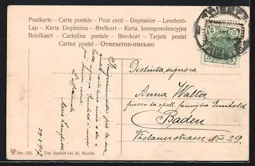 AK St. Moritz, Der Infall, um 1900