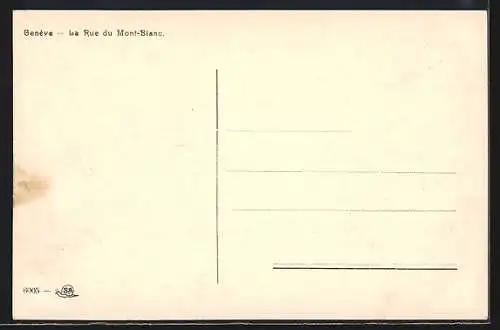 AK Genève, La rue du Mont-Blanc, Strassenbahn