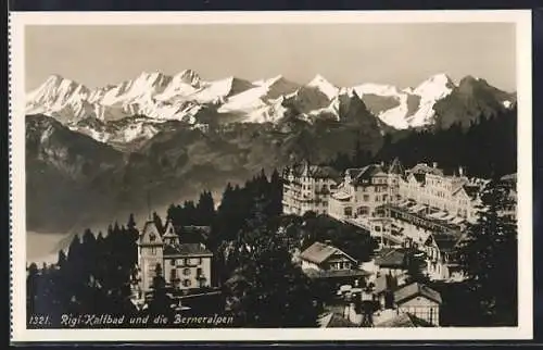 AK Rigi-Kaltbad, Ortsansicht mit Berneralpen